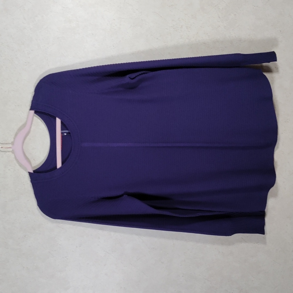 4148 RED brand purple ribbed L/S sweater M NWT
